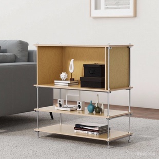 桦木海洋板置物架落地沙发边多层陈列收纳架客厅阳台储物架收纳架