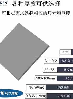 UPSIREN 16w/mk硅胶导热垫CPU GPU内存固态硬盘LED电子设备导热垫