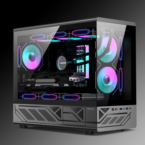 动力火车智选N5MATX无立柱海景房玻璃侧透360水冷TypeC电脑机箱
