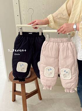 7seven～7405女童羽绒裤冬装新款白鸭绒女宝宝休闲裤子百搭保暖裤