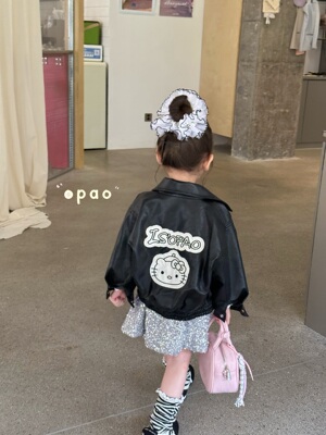 Opao正品～25秋装新款女童皮衣外套8885打底衫8855亮片短裙9083