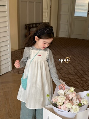 opao～26春装新款女童贴布背心裙公主裙5002打底衫7096牛仔裤6067