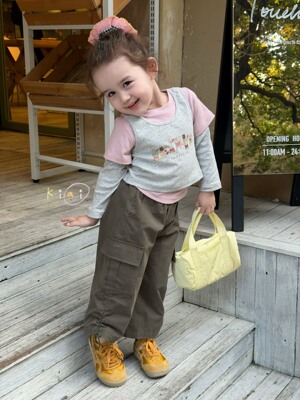 Kiai 26春装新款女童卡通印花真两件套短袖T恤1051汉服