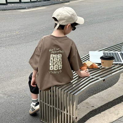 【CC家居控】童装男童短袖t恤2025夏季新款儿童半袖上衣TX252298