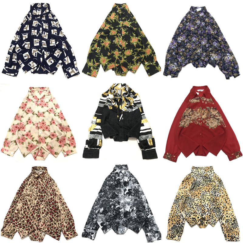 vintage古着复古长袖花衬衫