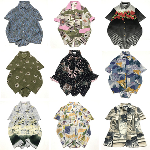 F71 衬衫 vintage古着夏季 日系复古文艺港风夏威夷雪纺碎花百搭短袖