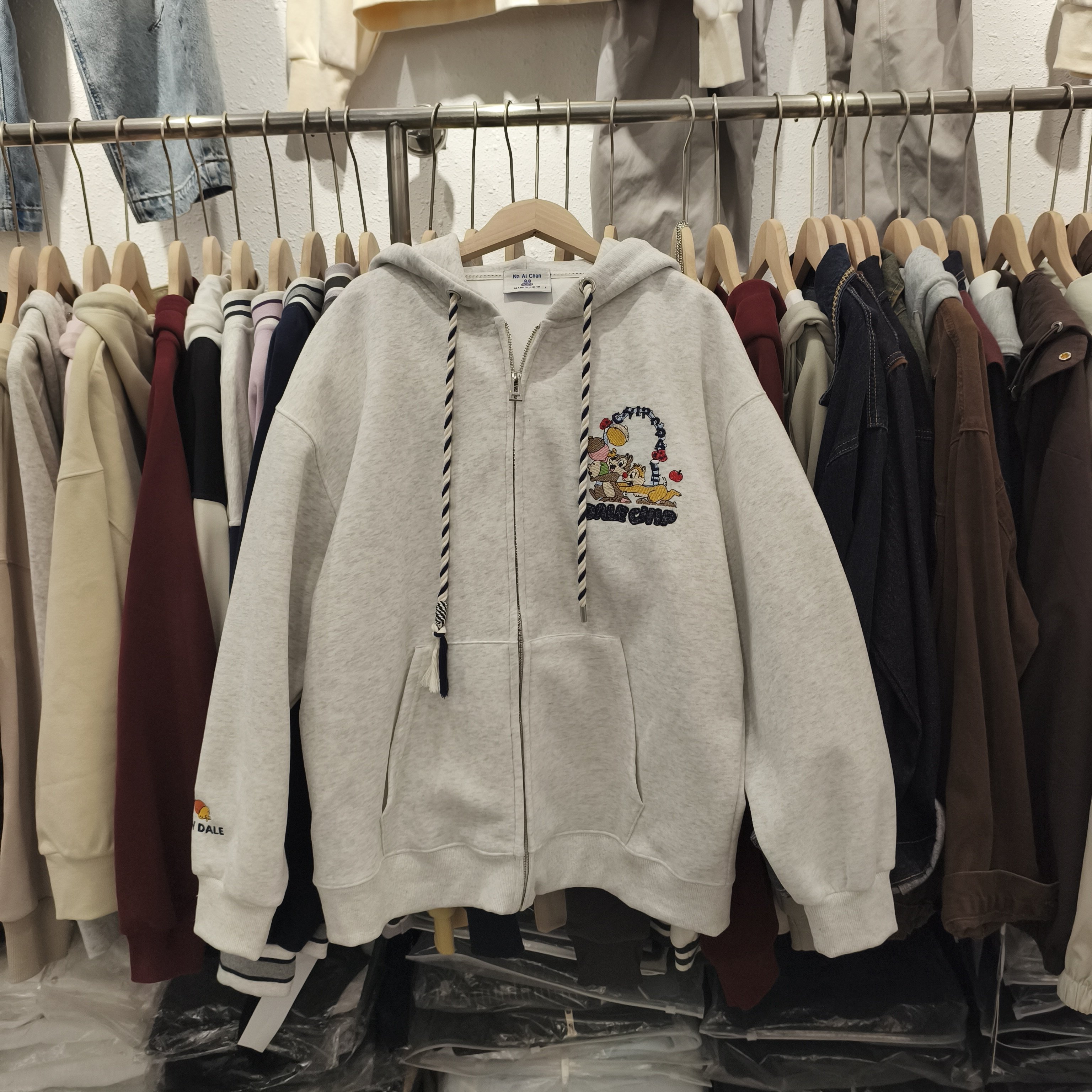 2026春秋新款韩版宽松休闲百搭连帽卫衣女拉链美式外套上衣慵懒风