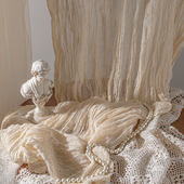 纯棉皱纱褶皱棉纱布自然天然棉坯布纱布氛围感装 饰摄影拍照背景布