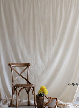 2.45米大宽幅米色全棉摄影背景布 ins韩风极简自然风 装饰棉坯布