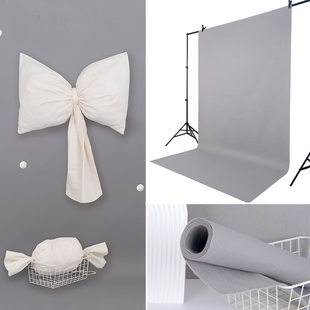 一米五宽幅中灰色毛毡背景布主题儿童垫布布置环创平铺拍照摄影布