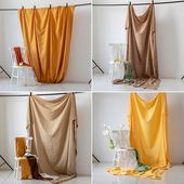 2.45米宽幅大背景布 饰布置挂布秋天黄色场景环境拍照底布 ins风装