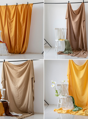 2.45米宽幅大背景布 ins风装饰布置挂布秋天黄色场景环境拍照底布