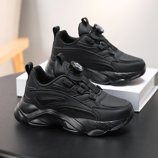 南尉盾儿童运动鞋春秋季黑色表演鞋男童网鞋白色跑步鞋透气网面