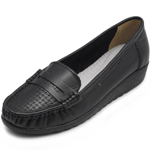 内联升女鞋牛皮鞋护士鞋春休闲工鞋老字号北京布鞋5979-1