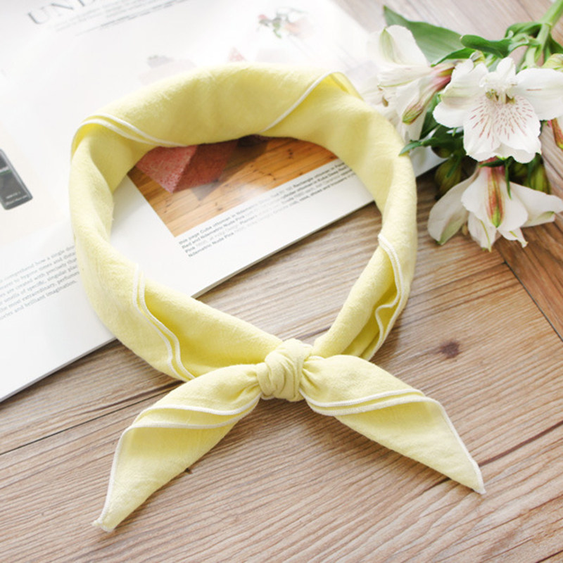 小方巾女夏季小丝巾韩国纯棉麻小清新韩版文艺百搭领巾发带小围巾