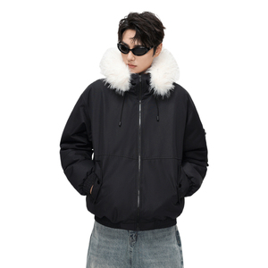 美式毛领羽绒服男冬季加厚棉衣情侣痞帅休闲棉服外套MY2525-P100图片