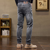 春季美式潮牌复古牛仔裤男时尚修身韩版弹力潮流直筒长裤K879-P52，男装牛仔裤，星座610（原A335）