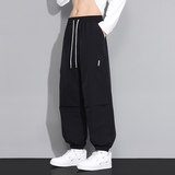 伞兵裤男秋季潮牌褶皱少年感束脚宽松直筒工装长裤Q29157-特P30，男装工装外套，星座610（原A335）