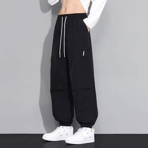 伞兵裤男秋季潮牌褶皱少年感束脚宽松直筒工装长裤Q29157-特P30，男装工装外套，星座610（原A335）