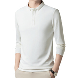 男士长袖t恤上衣服翻领polo衫爸爸装秋季新款打底衫PL5588-特P30，男装T恤，星座610（原A335）