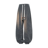 休闲裤子男款春直筒宽松垂感阔腿裤美式重磅卫裤Q29150-特P35，男装休闲裤，星座610（原A335）