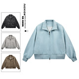 男装美式休闲立领夹克男2025秋季新款复古绒感上衣外套JS5601-P85，男装夹克，星座610（原A335）