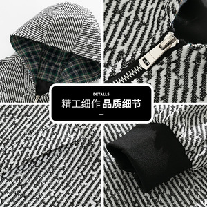 连帽外套男2025新款简约高级感休闲美式vibe开衫夹克Q5561-P68图片