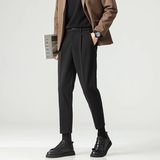 春季休闲裤男痞帅轻熟风修身直筒松紧腰小西装毛呢裤子CY86-P48，男装西服套装，星座610（原A335）