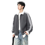 开衫卫衣男美式高街vibe风三道杠条纹运动夹克潮牌外套Q5567-P50，男装夹克，星座610（原A335）