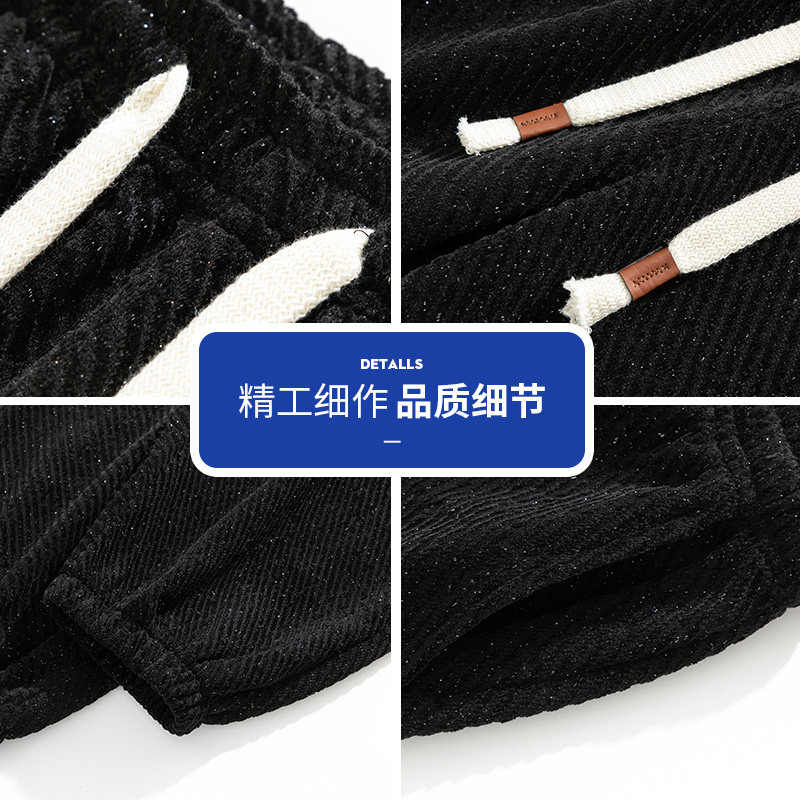 休闲裤子男款秋直筒宽松垂感阔腿裤美式重磅卫裤Q29150-特P35,男装休闲裤,星座610（原A335）