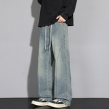 美式高街水洗微喇牛仔裤男士秋季新款宽松直筒休闲裤子L25-P45，男装牛仔裤，星座610（原A335）