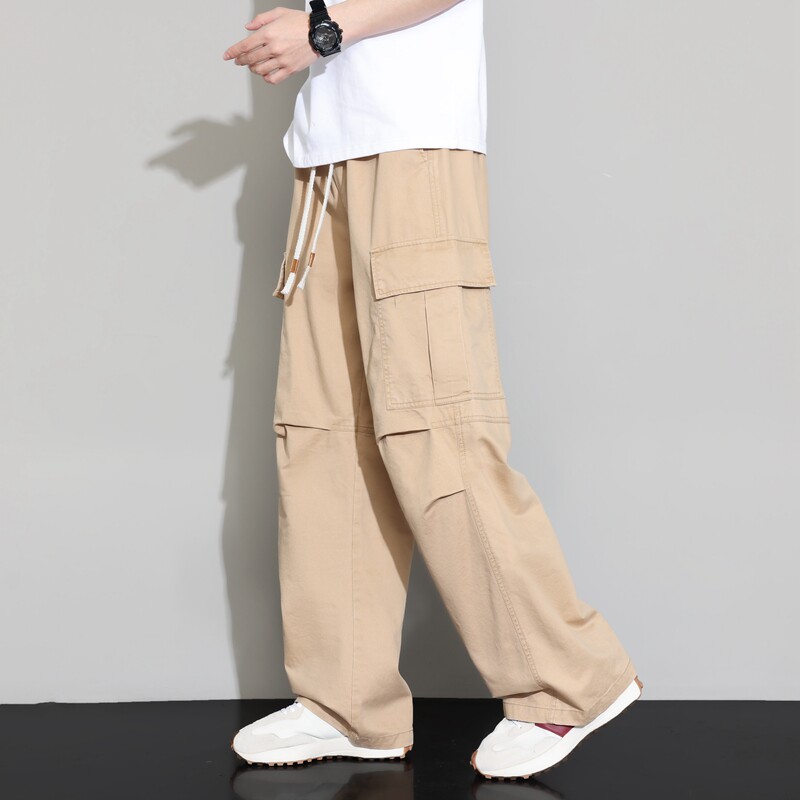 美式高街纯棉直筒休闲裤男春夏季潮牌ins宽松阔腿工装裤K2713-P52,男装休闲裤,星座610（原A335）