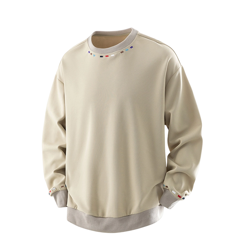 潮牌美式字母刺绣圆领卫衣男复古宽松重磅百搭套头上衣Q5572-P40，男装卫衣，星座610（原A335）