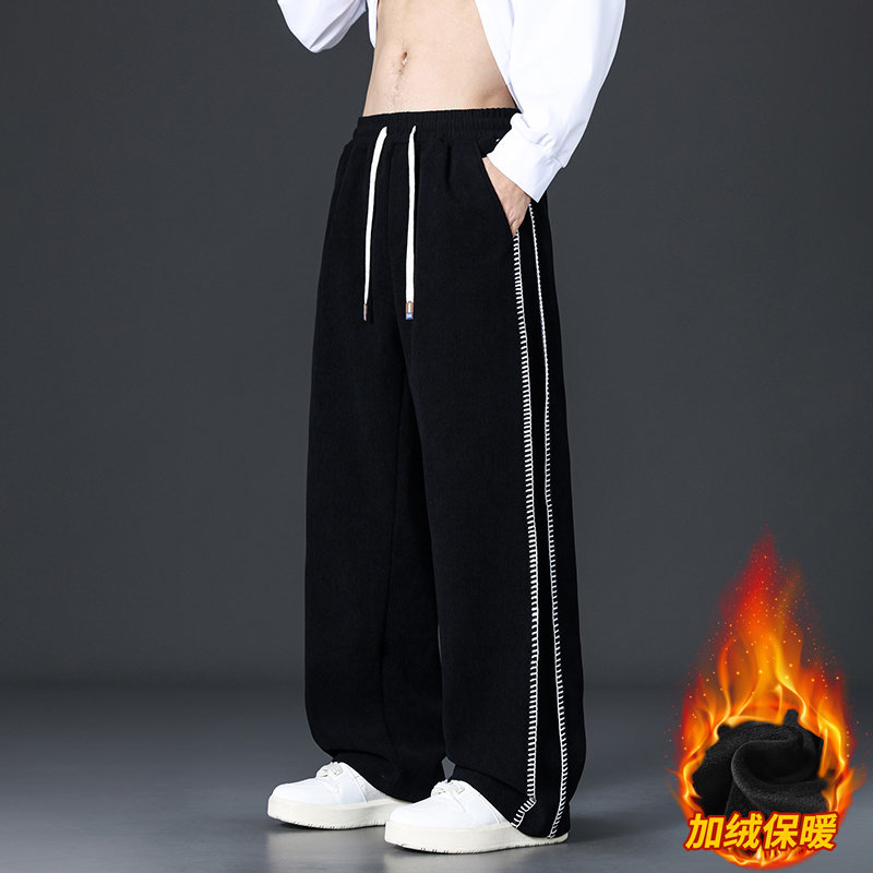 加绒灯芯绒裤男款2025新款美式潮流宽松直筒休闲裤JR29171-特P52,男装卫衣,星座610（原A335）