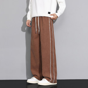 2026春季美式复古休闲卫裤男宽松直筒抽绳阔腿长裤Q29171-特P42图片