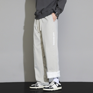 男冬季新款加绒运动裤厚款青年束脚休闲长裤JR888B-P45图片