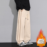 加绒休闲裤男新款宽松直筒百搭潮流条纹运动长裤JR29171-特P52，女装休闲裤，星座610（原A335）