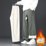 2026新款休闲裤男宽松直筒男士阔腿长裤冬加绒运动裤JR29189-P45，女装休闲裤，星座610（原A335）