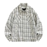翻领休闲夹克2025秋季宽松潮流复古男士格子长袖外套Q5560-P68，男装夹克，星座610（原A335）