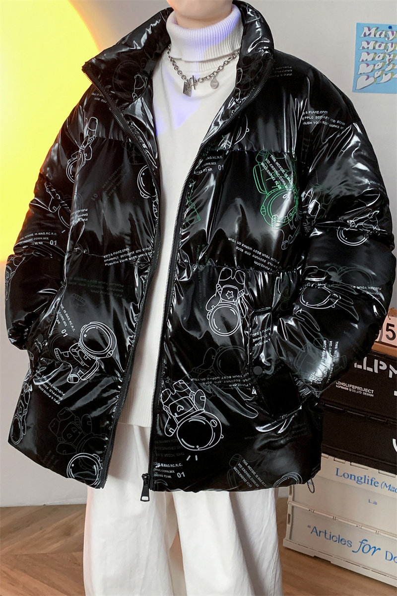 冬季夜光太空人立领棉衣男女款保暖棉服时尚潮外套MY006,男装棉衣,星座610（原A335）