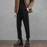 春季裤子男轻熟风轻奢男装直筒垂感高级毛呢小西裤CY86-P48，男装西裤，星座610（原A335）