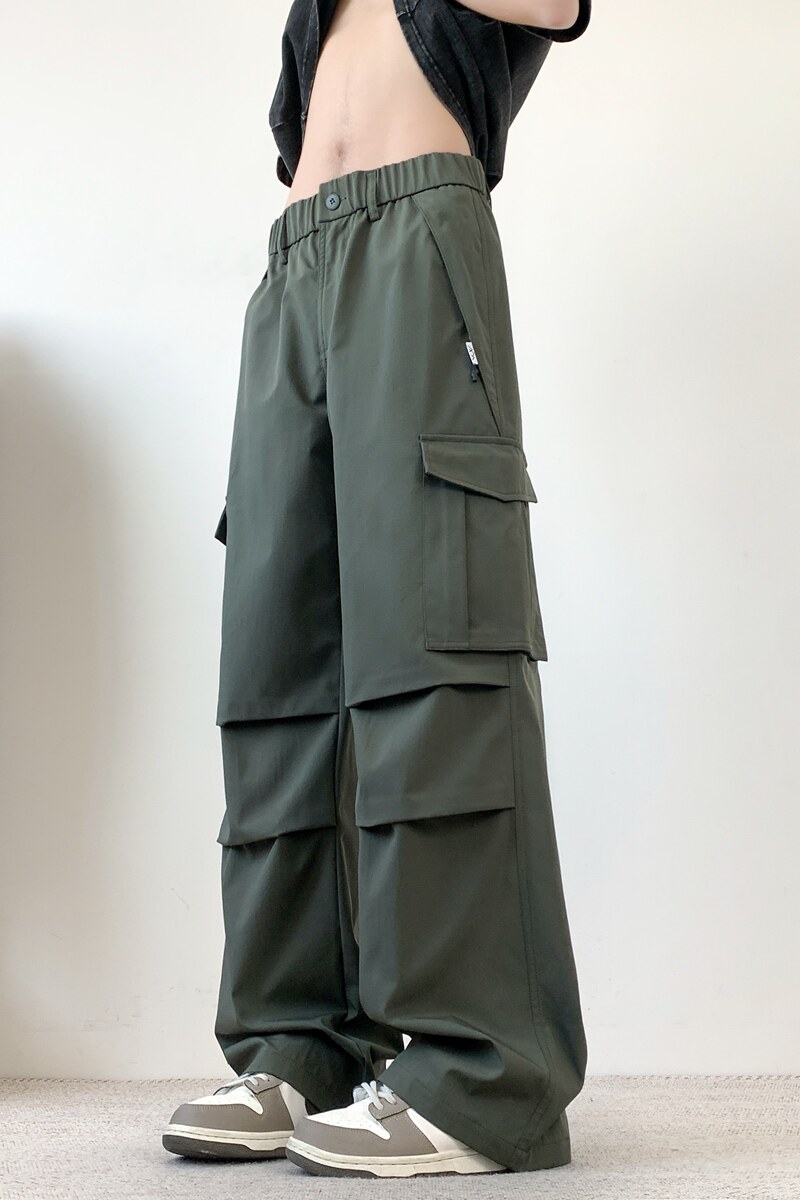 设计感多口袋工装裤子男士春夏季新款百搭宽松休闲长裤K2716-P40图片