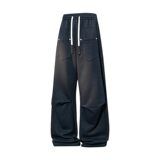 休闲长裤子男士春季2026新款美式阔腿宽松直筒卫裤Q29177-P45，男装休闲裤，星座610（原A335）