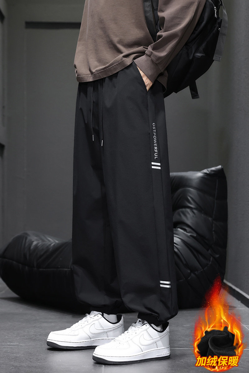 男士冬季潮流学生束脚长裤青少年运动大码宽松JR29093-特P32,男装休闲裤,星座610（原A335）