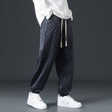 灯芯绒卫裤男士2026年春季新款棋盘格休闲束脚运动裤Q2370-P40，男装休闲裤，星座610（原A335）