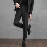 秋冬季裤子男轻熟风轻奢男装直筒垂感高级毛呢小西裤CY86-P48，男装西裤，星座610（原A335）