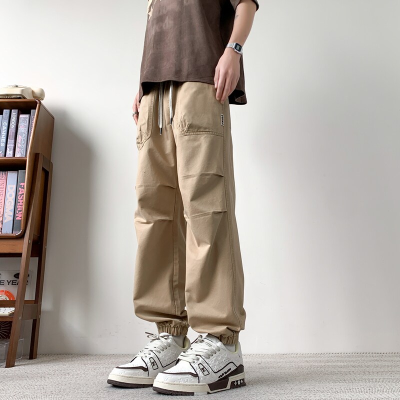 休闲裤男士春夏季美式宽松束脚九分裤潮牌运动工装裤子K8903-P52,男装休闲裤,星座610（原A335）