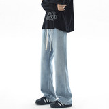 微喇牛仔裤男直筒宽松阔腿美式高街潮牌复古水洗休闲裤K1931-P45，男装牛仔裤，星座610（原A335）