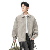 美式复古翻领皮夹克男士2025新款秋季宽松pu皮外套Q5550-P75，男装夹克，星座610（原A335）