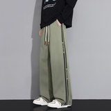 潮牌条纹直筒裤男春季新款宽松百搭长裤运动休闲裤Q29167-特P32，男装休闲裤，星座610（原A335）